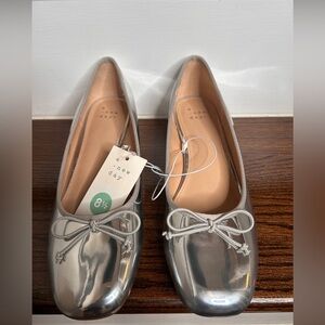 Women’s Silver Joy Ballet Pumps, A New Day, Sz. 8 1/2